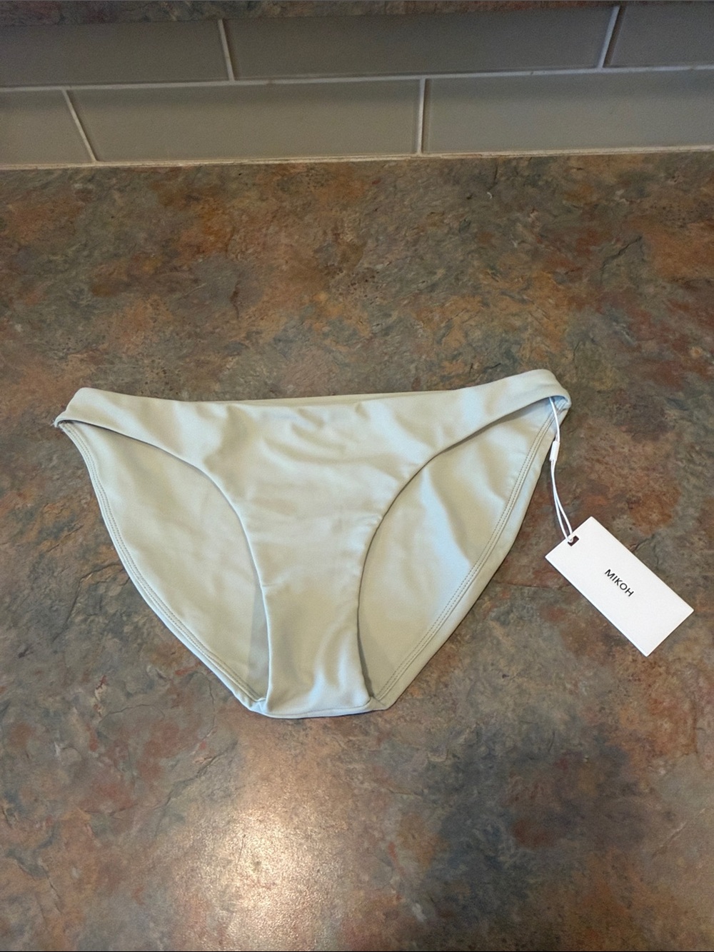 Mikoh Sage Green/Light Mint Bikini Bottums Size Large NWT